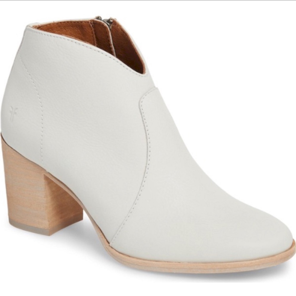 Frye Nora White Ankle Boots